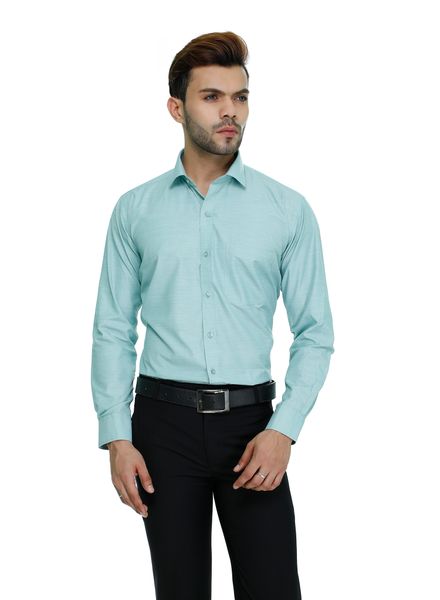 ShirtsPolyester Cotton Formal Wear Regular Fit Basic Collar Full Sleeve Self Kanwood